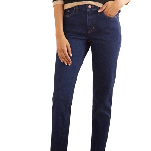 Bodin Denim Girlfriend Ankle Jeans, Dark Wash, 12R - Picture 2 of 10